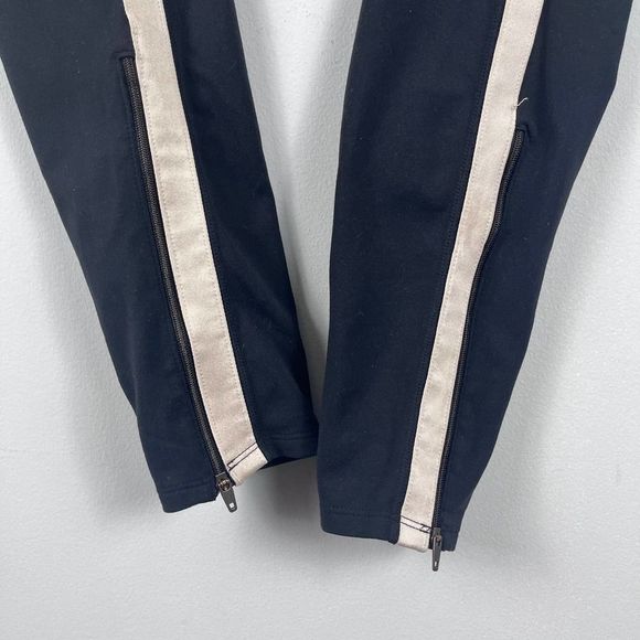 Athleta Metro Tux Stripe Black Chaturanga Ankle Zip Side Stripe cropped Leggings - Picture 7 of 16